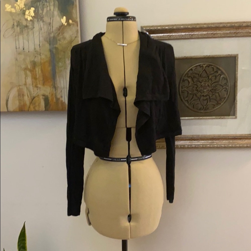 BCBG SM Black Waterfall Cardigan